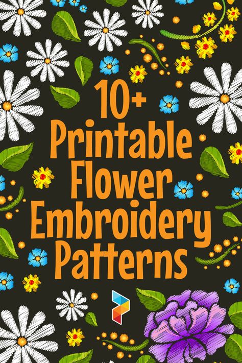 Embroidery Flowers Pattern Templates Free Printable Flowers, Flower Patterns For Embroidery, Embroidery Stitches Printable, Embroidery Patterns Free Templates Pdf, Free Printable Embroidery Designs, Embroidery Patterns To Print, Wild Flower Embroidery Pattern Free, Hand Embroidery Patterns Free Templates Folk Art, Flower Embroidery Patterns Free