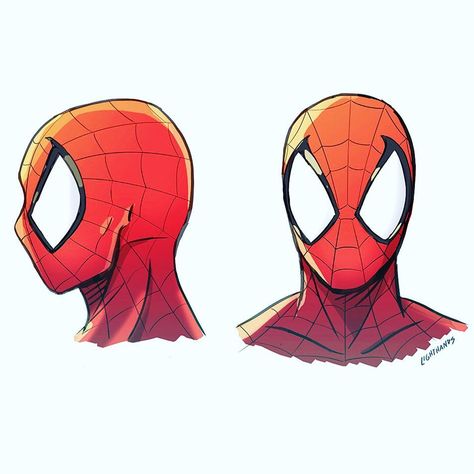 Johnny Lighthands on Instagram: “Spider-Man head studies  #webslinger #spiderman #amazingspiderman #spidermanhomecoming #peterparker #drawing #sketch #anatomy #portrait…” Spiderman Suprised Face, Spiderman Head Reference, Spider Man Anatomy Drawing, Spiderman Face Reference, Spiderman Head Drawing, Spider Man Mask Drawing, Spider Man Anatomy, Spiderman Facial Expressions, Spider Man Side Profile