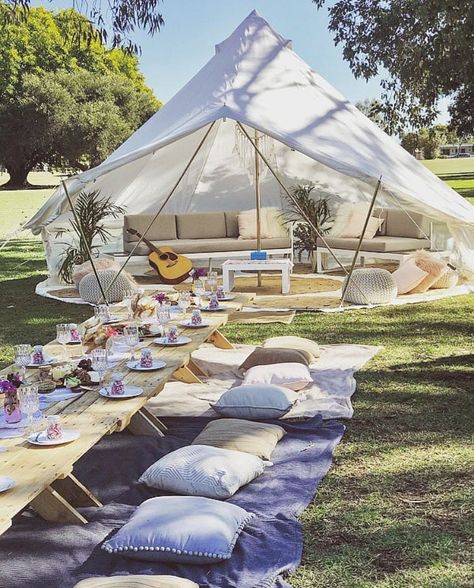 Would you like this stunning luxury picnic set up and styled for you and your friends ? Book today! admin@glampingco.com.au Luxury Tents, Festa Party, Picnic Set, Tent Wedding, Garden Parties, Picnic Party, Backyard Party, Camping Ideas, Outdoor Parties