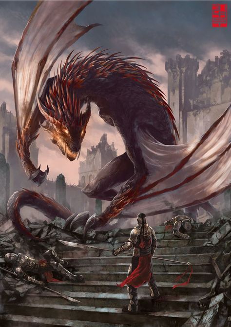 Dragon Medieval, Cool Dragons, Dragon Pictures, Fantasy Monster, Dragon Artwork, Fete Anime, Mythological Creatures, Fantasy Dragon, Mystical Creatures