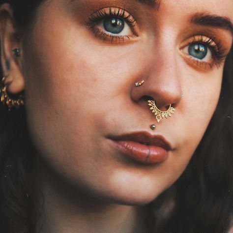 Gold Septum Ring, Septum Nose Rings, Septum Nose, Mixed Metal Rings, Indian Nose Ring, Septum Jewelry, Tragus Earrings, Nose Jewelry, Nose Rings