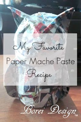 Paper Mache Recipe, Paper Mache Paste, Kat Haken, Paper Mache Pumpkins, Paper Mache Projects, Making Paper Mache, Paper Mache Animals, Paste Recipe, Paper Mache Clay