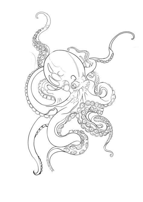 Octopus Tattoo Stencil, Octopus Line Drawing, Sketch Octopus, Octopus Stencil, Camper Painting, Octopus Outline, Tattoo Lining, Drawing Octopus, Between Breast Tattoo