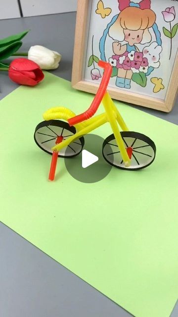 paper crafts creator on Instagram: "Title: "Recycled Water Cup Bicycle: Creative Crafting for Parents and Children!" Hashtags: #parentchildhandicraft #wasteutilization #handmadediy #recycledcraft #bicyclecraft" Bicycle Crafts, Bike Craft, Kids Handicraft, D Craft, Water Cup, Preschool Crafts, Art Exhibition, Preschool Activities, Easy Crafts