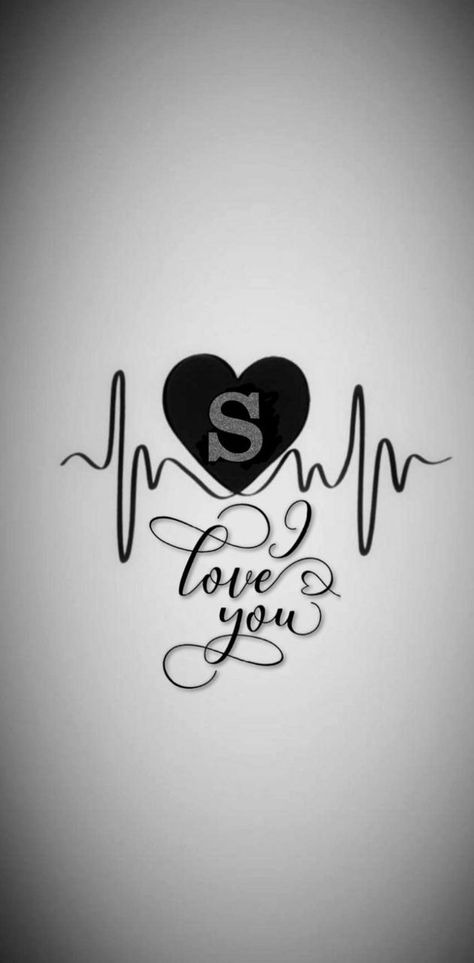 S Wallpaper Letter Aesthetic, Letter S Wallpaper, Heartbeat Art, S Name Wallpaper Love Black, S Wallpaper, Name Drawings, S Letter Images, Herz Tattoo, S Alphabet