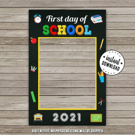 First Day Of School Selfie Frame, First Day Of School Photo Frame, School Reopening Decoration, First Day Of School Photo Booth, Magic Classroom, English Certificate, Balanced Math, School Photo Frames, First Day Of School Photo