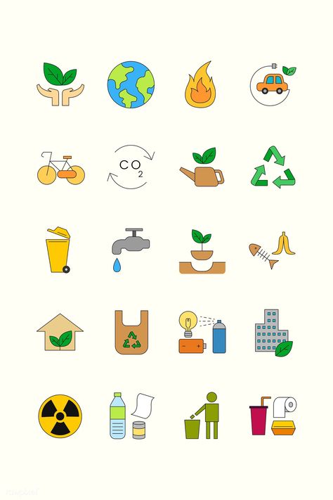 Environment icon design elements vector set | free image by rawpixel.com / Juani Coronel Hilazo Save Environment, Recycle Symbol, Free Characters, Carbon Footprint, Save Earth, Icon Illustration, Free Illustrations, 로고 디자인, Ecology