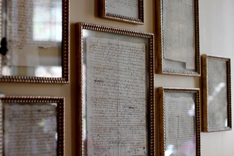 8 Things You can Frame {Other Than Photos} - notes / letters Gallery Wall Artwork, Framed Letters, Gallery Wall Bedroom, Old Letters, Gallery Wall Inspiration, Family Genealogy, Handwritten Letters, Vintage Lettering, Old Fashion