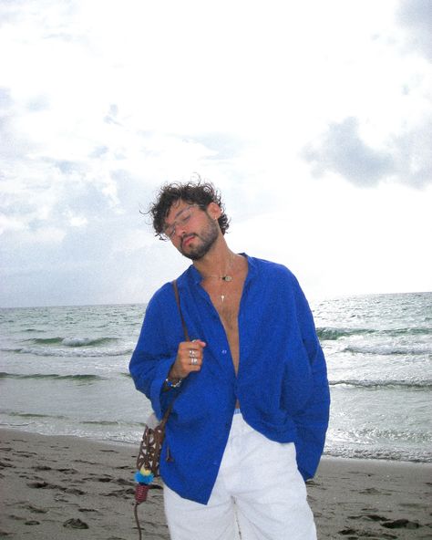 i see the sea ——— beach outfit, linen, summer fashion, ocean, blue, tropical outfit, menswear, leather accessories, men’s styling, frogs Men’s Tropical Outfit, Men Island Outfit, Beach Aesthetic Man, Bali Men Outfit, Men’s Clothing Beach, Tropical Outfit Men, Male Beach Outfit, Beach Men Outfit, Beach Fits Men