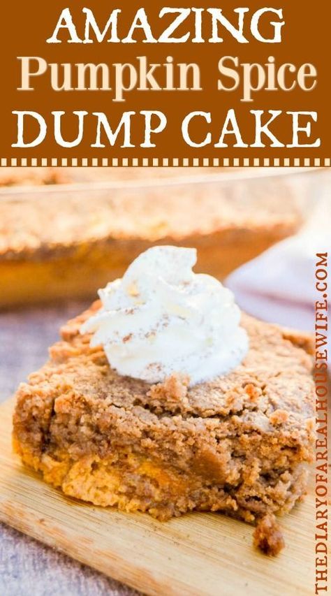 Easy Pumpkin Dump Cake Recipe, Spice Dump Cake, Easy Pumpkin Dump Cake, Cake With Pecans, Pumpkin Dump Cake Recipe, Spice Cake Mix And Pumpkin, Pumpkin Cobbler, Pumpkin Dump, Autumn Dessert