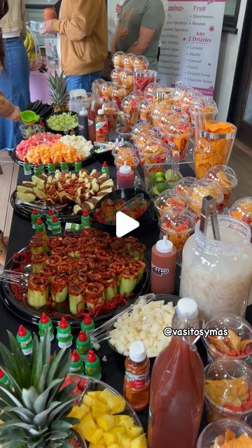 Tostilocos Bar Mexican Fiesta, Tostilocos Bar Ideas, Chamoy Candy Table Ideas, Chamoy Fountain Bar, Mexican Candy Table Ideas Quinceanera, Mexican Snack Bar Ideas Party, Diy Candy Table Ideas, Tostilocos Table Party Ideas, Mexican Candy Table Ideas Parties