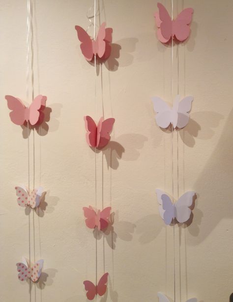 IDEASTARS - butterfly decor Butterfly Wall Art Diy, Diy Butterfly Decorations, Butterfly Room Decor, Butterfly Garland, Girly Room Decor, Butterfly Room, Easy Room Decor, Easy Diy Room Decor, Paper Flower Art