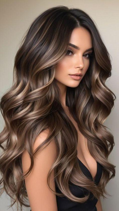 Brown Balayage Ideas That Will Make You Swoon! 🤩✨Brunette Brilliance: Get the Ultimate Hair Makeover🌟 Luscious Dark Brown Balayage Ideas to Dazzle Everyone! 💁‍♀️✨ So, get ready to Transform Your Look with the Latest Trend🔥 Dark Brown Balayage! 💇‍♀️✨ #BalayageGoals #HairTrendsetter #DarkBrownMagic #BalayageBeauties #DarkDelight #HairInspo #BrunetteBalayage #BalayageBeauty #DarkBrownDelight #SunKissedBrunette #BalayageHighlights #HairColorTrends #NaturalHairGoals #LowMaintenanceStyle #HairInspiration #StylishStrands Brown Balayage Hair Cool Tone, Dark Autumn Best Hair Color, Hair Color Ideas For Brunettes Long, Neutral Brown Hair With Highlights, Cool Toned Brown Hair With Highlights, Brunette Dark Balayage Hair, Biolage Highlights Brunette, Freelance Balayage, Bayalage Brunette 2024