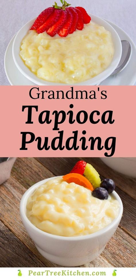 Old Fashion Tapioca Pudding, Creamy Tapioca Pudding Recipe, Tapioca Pudding With Fruit, Small Pearl Tapioca Pudding, Diy Tapioca Pudding, Peach Tapioca Pudding, Crockpot Tapioca Pudding, Pearl Tapioca, Homemade Cook And Serve Pudding