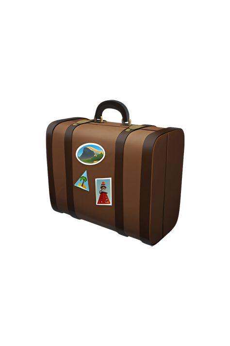 The emoji 🧳 depicts a rectangular-shaped luggage bag with a handle on the top and wheels on the bottom. The bag is shown in a variety of colors, including blue, green, and brown. The design of the luggage varies depending on the platform, but it generally looks like a typical suitcase that one would use for traveling. Travel Emoji, 2024 Notion, Apple Emoji, Emoji Bag, Apple Emojis, Geometric Photography, Clothes Combinations, Instagram Covers, Emoji Iphone