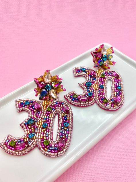 Ballon Banner, Playful Earrings, Whimsical Patterns, Party Girlande, Number 30, 30th Birthday Party, 30th Birthday Gift, Dirty Thirty, 30th Birthday Parties