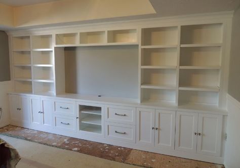 built in design for the living room. book shelves and ... | For the H ... Ikea Halifax Hack, Inbuilt Shelves Living Rooms, Bookshelf Entertainment Center, Built In Design, Built In Entertainment Center, Cabinets And Shelves, Living Room Built Ins, Home Entertainment Centers, Diy Tv Stand