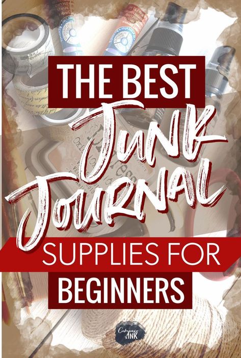 Best Junk Journal Supplies for Beginners  - If you're just getting started in junk journaling, the supplies can be overwhelming. This guide helps you get the essentials you need to get started. #junkjournal #journal #craft #scrapbook #bookbinding #diy Travel Junk Journal Pages, Junk Journal Gift Ideas, How To Junk Journal For Beginners, Junk Journal Organization, Junk Journal Supplies List, Homemade Journal, Books Diy, Journal Accessories, Journal Techniques