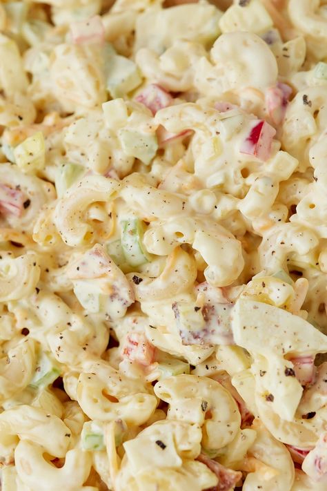 Southern Style Macaroni Salad Recipe - My Forking Life Diy Macaroni Salad, Creamy Southern Pasta Salad, Southern Style Macaroni Salad, Soul Food Macaroni Salad, My Forking Life, Macaroni Tuna Salad Recipe Southern, Southern Tuna Macaroni Salad, Macronie Salad With Mayo, Southern Macaroni Salad Recipe