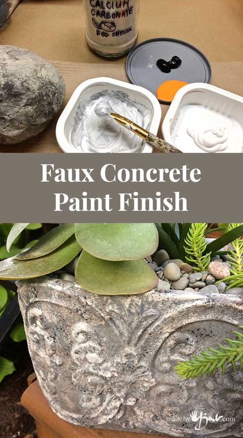 Faux Concrete Paint, Aging Terra Cotta Pots, Floor Concrete, Painted Porch, Concrete Paint, Diy Concrete Planters, Porch Floor, Cement Diy, Concrete Diy Projects