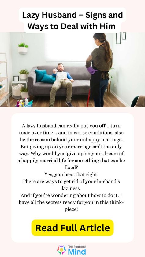 Lazy Husband – Signs and Ways to Deal with Him Marriage Counseling Activities, Lazy Husband, Premarital Counseling, Lunchbox Treats, Couples Counseling, Counseling Activities, Lazy People, Be The Reason, Marriage Problems