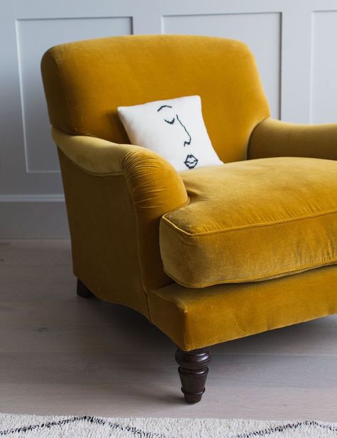 Mustard Armchair, Vintage Leather Sofa, Oak Stool, Cosy Spaces, Dark Mahogany, Free Fabric Swatches, Velvet Chair, Velvet Armchair, Ikea Furniture