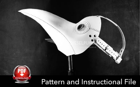 Plague Doctor Mask Pattern, Plague Dr, Biker Mask, Plague Doctor Costume, Mask Paper, Plague Mask, Steampunk Mask, Plague Doctor Mask, Doctor Mask