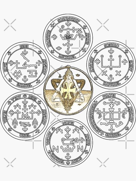 Solomon Seal Tattoo, Seal Of The Seven Archangels, Seven Archangels, Arte Occulta, Seal Of Solomon, Sacred Science, Solomons Seal, Occult Symbols, Alchemy Symbols