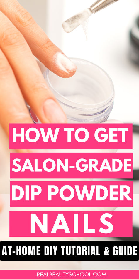 dip powder nails Nail Extensions With Dip Powder, Nail Art Powder Dip, Dip Powder Nails How To Do, Dip Nails Step By Step, Diy Dip Nails With Tips, Tips For Dip Powder Nails, How To Dip Nails Powder, Nail Polish In Water Diy Dips, Dip Powder With Gel Polish