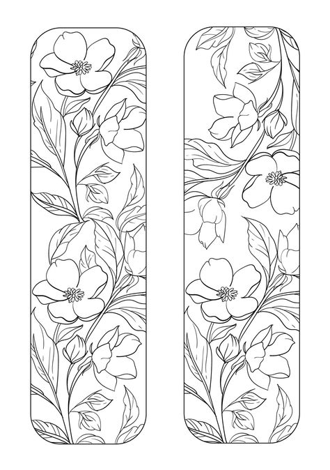 Bookmarks With Flowers, Joululahjat Diy, Free Printable Bookmarks, Coloring Pages Adult, Idee Cricut, Creative Bookmarks, Coloring Bookmarks, Glass Diy, صفحات التلوين