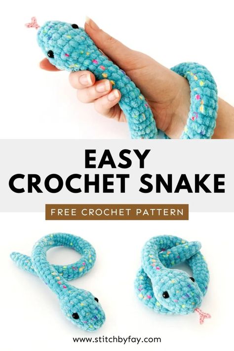 Couture, Amigurumi Patterns, Crochet Snake Bracelet Pattern, Crochet Plush Snake, How To Crochet A Snake Free Pattern, Easy Free Pattern Crochet, Knitted Snake Free Pattern, Crochet Snake Tongue, Crochet Amigurumi Snake