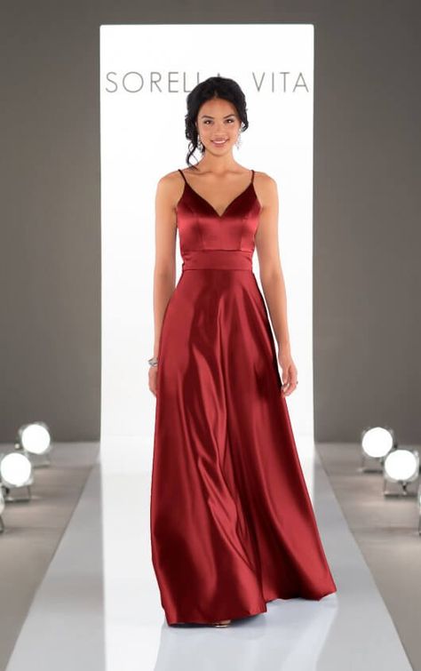 Modern Satin Bridesmaid Dress - Sorella Vita Bridesmaid Dresses Sorella Vita Bridesmaid Dresses, Berry Wedding, Stunning Bridesmaid Dresses, Burgundy Bridesmaid, Pinterest Wedding, Beautiful Wedding Gowns, Burgundy Bridesmaid Dresses, Bridal Parties, Satin Bridesmaid Dresses