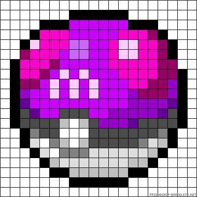 Pokeball Bead Pattern, Pokeball Perler Bead Patterns, Perler Bead Patterns Pokemon, Pokemon Perler Bead Patterns, Grille Pixel Art, Perler Bead Pokemon Patterns, Pokémon Perler, Image Pixel Art, Pixel Art Minecraft