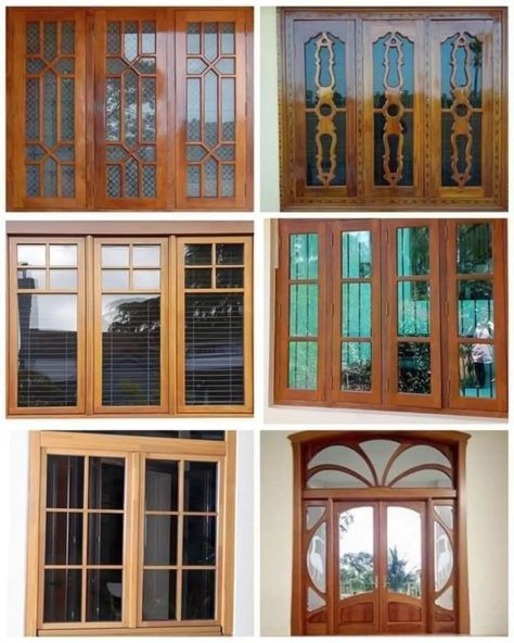 Windows design ✨️ Elevation Glass Design For Home, Elevation Glass Design, Wood Window Design, Wood Window Design Modern, Window Design Modern, Wooden Window Design, Net Door, Door And Window Design, Windows Design