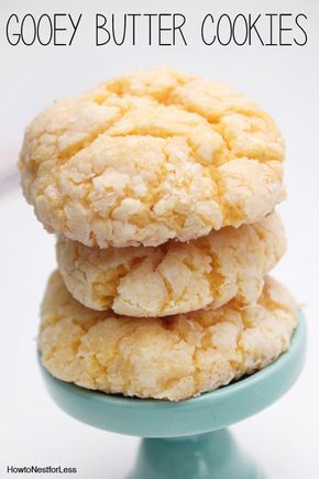 gooey butter cookie recipe Gooey Butter Cookies, Butter Cookie Recipe, Gooey Butter, Pie Cookies, Gooey Butter Cake, Baking Fun, Delicious Deserts, Cookie Dough Recipes, Holiday Dinners