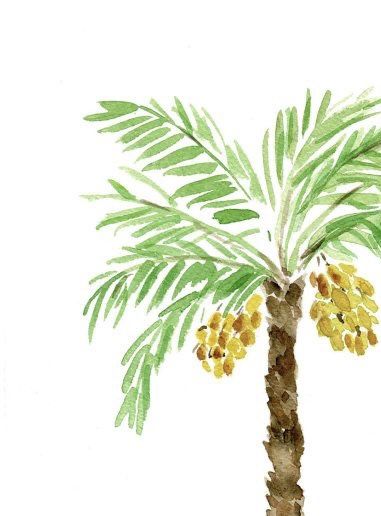 Palm Tree Watercolor, Paper Palm Tree, Watercolor Palm Tree, Palm Tree Painting, Dates Tree, Boom Kunst, Oak Tree Tattoo, Tree Doodle, Palm Trees Wallpaper