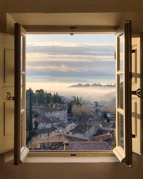 femme fatale on Twitter: "… " Wallpaper Travel, Italy Magazine, My French Country Home, Morning View, Window View, French Country House, Open Window, Magical Places, Travel Inspo