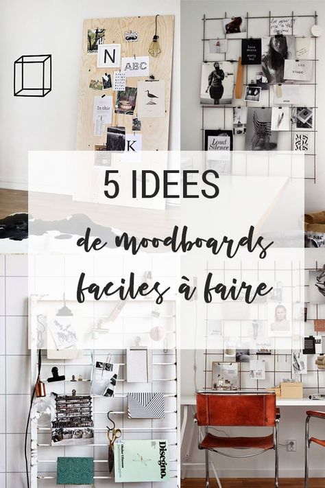 {DIY} 5 moodboards de bureau faciles à réaliser – L'atelier Azimuté Diy Mood Board, Diy Bureau, Diy Tableau, Bureau Design, Tidy Up, Mood Boards, Mood Board, Bullet Journal, Home Decor Decals