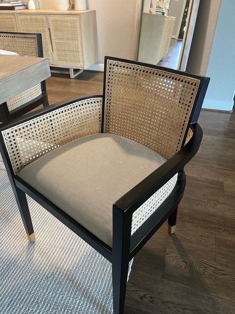 Rattan Rocking Chair, Black And White Chair, Basket Chair, Black Chair, Modern Accent Chair, Wicker Chairs, White Chair, White Cushions, Types Of Furniture