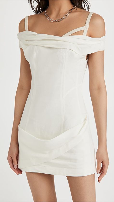 Jacquemus Foglio Dress | SHOPBOP Jacquemus Clothes, Jacquemus Dress, Confident Woman, Latest Design, Accessories Design, Bridal Dresses, Simple Designs, One Shoulder Dress, Designer Clothing