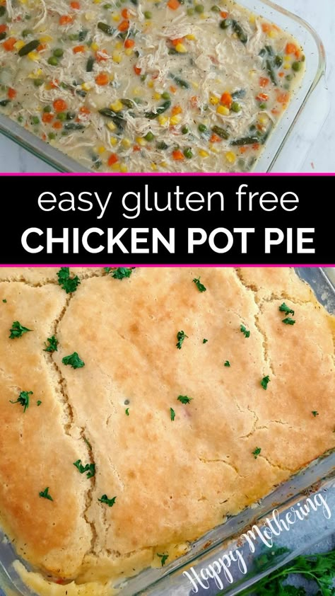 Gluten Free Chicken Pot Pie, Gluten Free Casserole, Pot Pie Casserole, Gluten Free Chicken Recipes, Chicken Pot Pie Casserole, Gluten Free Main Dishes, Gluten Free Recipes For Dinner, Chicken Pot Pie Recipes, Gluten Free Dairy Free Recipes