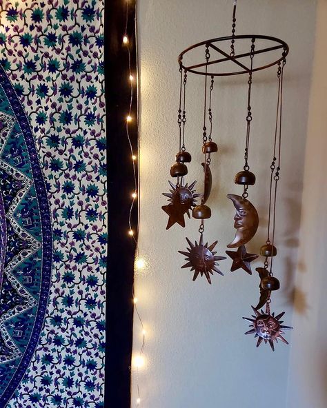 Circle Mobile, Witchy Room, Room Redesign, Bedroom Decor Inspiration, Goth Home, Goth Home Decor, Moon Decor, Moon Garden, Dreamy Room