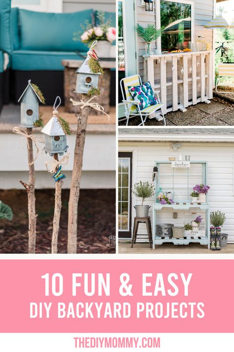 Outdoor Diy Ideas, Spring In Canada, Diy Backyard Projects, Patio Games, Build Outdoor Furniture, Pallet Bar Diy, Diy Mommy, Summer Backyard, Spring Decor Diy