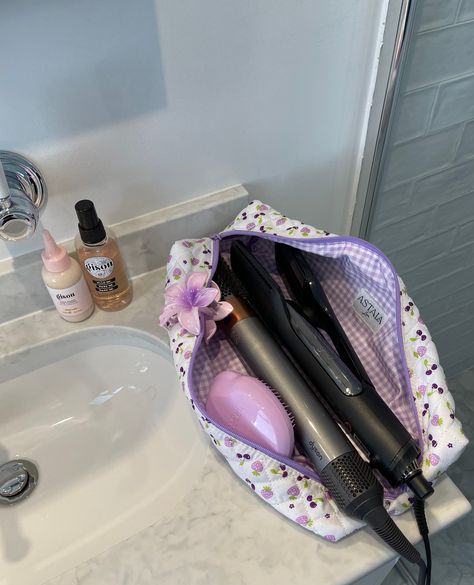 Hot Hair Tools, Cherry Strawberry, Purple Gingham, Hair Straightener And Curler, Hair Tool, Boho Sandals, Hair Brushes, Tool Case, Strawberry Print