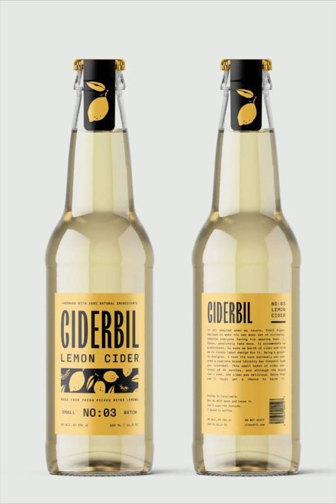 Ciderbil is the delightful outcome of a collaboration between craft beer maker Erbil Algan and designer Ceren Burcu Turkan. This line of five cider beverages, featuring charming hand-drawn labels, combines captivating design with delectable taste. Erbil's journey from making beer out of curiosity to crafting cider and Ceren's graphic design expertise resulted in a complete brand identity for Ciderbil. Cider Packaging Design, Craft Beer Packaging Design, Vinegar Packaging, Drink Label Design, Alcohol Collection, Cider Label, Soda Design, Cider Packaging, Beer Branding Design