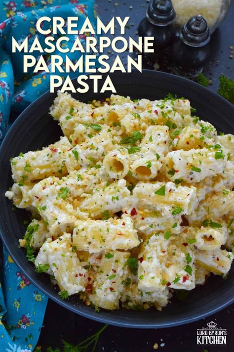 When it comes to cream sauce and pasta, nothing beats this Creamy Mascarpone Parmesan Pasta! The creamiest of them all, this sauce is prepared with both mascarpone and parmesan cheese, seasonings, and fresh lemon juice. Topped with toasted breadcrumbs for taste and texture, this quick and easy meal is simply delicious! #mascarpone #parmesan #pasta Recipes That Use Mascarpone Cheese, Mascarpone Cream Sauce Pasta, Lemon Marscapone Pasta, What Can You Make With Mascarpone Cheese, Pasta With Parmesan Cream Sauce, Marscapone Recipes Savoury, Things To Make With Marscapone, Mascarpone Recipes Pasta, Mascarpone Cream Sauce