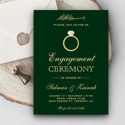 Purple Gold Diamond Ring Islamic Muslim Engagement Invitation | Zazzle Engement Invitation Card Design, Engagement Invitation Cards Indian, Engagement Card Template, Engagement Invitation Message, Engagement Ceremony Invitation Card, Muslim Engagement, Engagement Invitation Card Design, Star Template Printable, Eid Mubarak Wishes Images