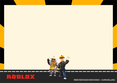 Nice (FREE PRINTABLE) - ROBLOX Birthday Party Kits Template #free #freeinvitation2019 #birthday #disney #invitations #invitationtemplates Bday Background, School Labels Printables, Roblox Background, Roblox Birthday Party, Roblox Party, Name Tag Templates, Roblox Birthday, Business Plan Template Free, Cowboy Birthday Party