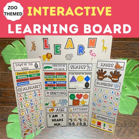 Toddler learning board Learning Board For Kindergarten, Learning Boards For Toddlers Diy, Kindergarten Learning Board, Learning Boards For Toddlers Teaching, Toddler Learning Board, Preschool Learning Board, Sorting By Size, Classroom Prep, Christmas Learning