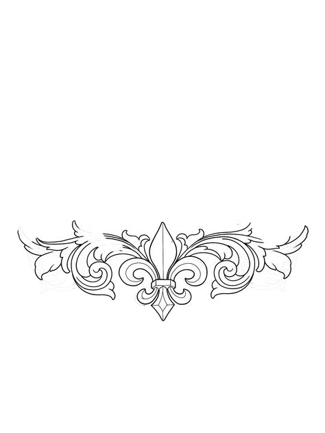 Filagry Tattoo Design, Filagree Design Tattoo, Filigree Neck Tattoo, Kanote Design, Baroque Tattoo Design, Tattoo Borders, Filigree Drawing, Filigree Outline, Ornate Tattoo